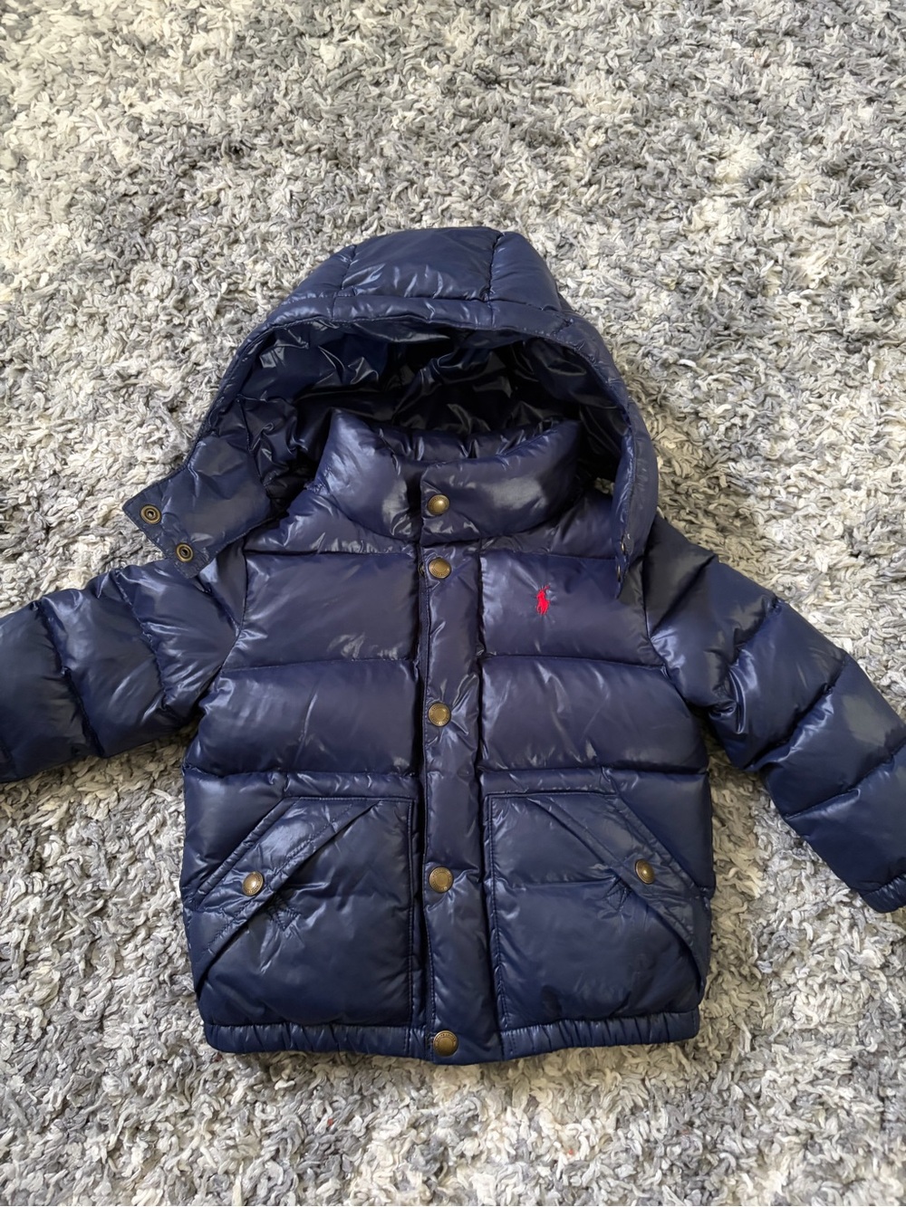 Ralph Lauren Polo Boys Navy Blue Puffer Coat Size 2t